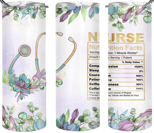 Nurse Nutrition Facts 20oz Tumbler