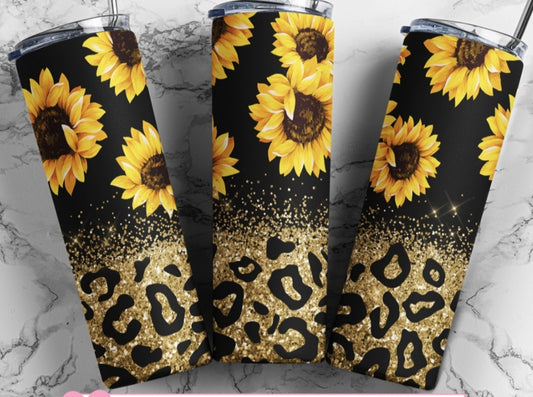 Sunflower Leopard print 20oz Tumbler