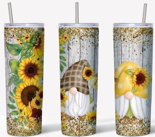 Sunflowers and Gnomes 20oz Tumbler