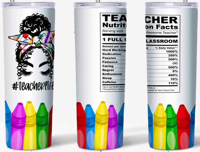 Teacher Nutrition Facts 20oz Tumbler