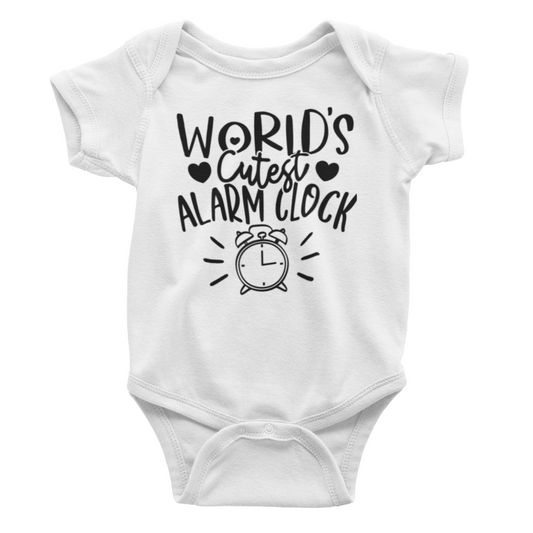 World's cutest alarm clock Baby bodysuit